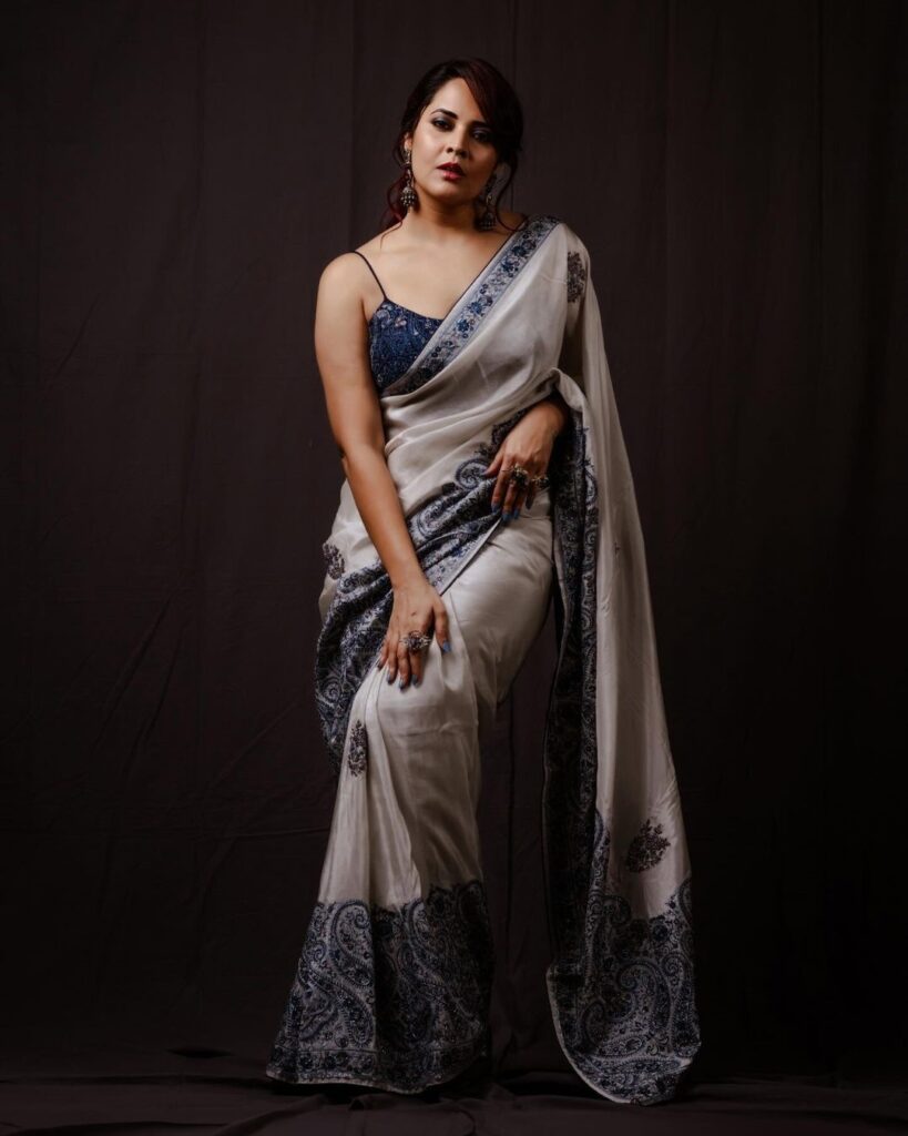 Anasuya Bharadwaj stylish looks in saree