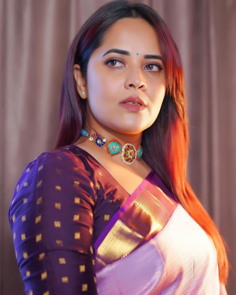 Anasuya Bharadwaj stylish looks in saree