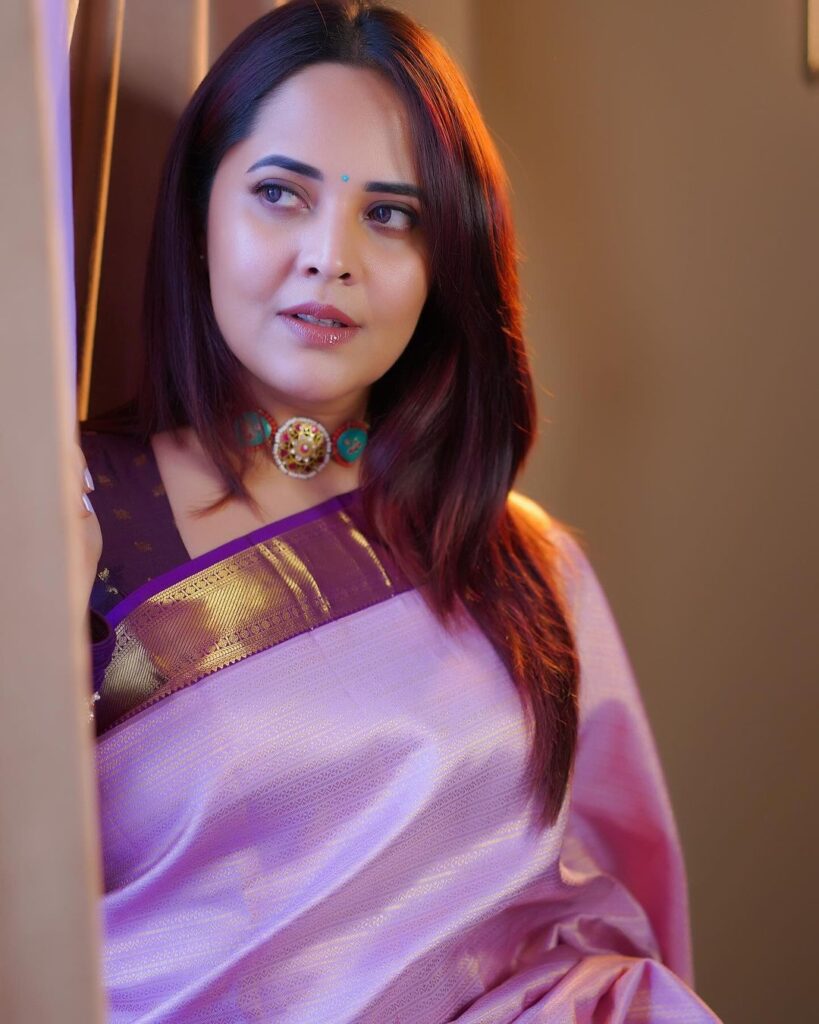 Anasuya Bharadwaj stylish looks in saree